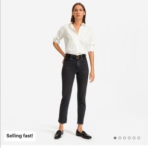 Everlane High Rise Straight Jean Black Ankle